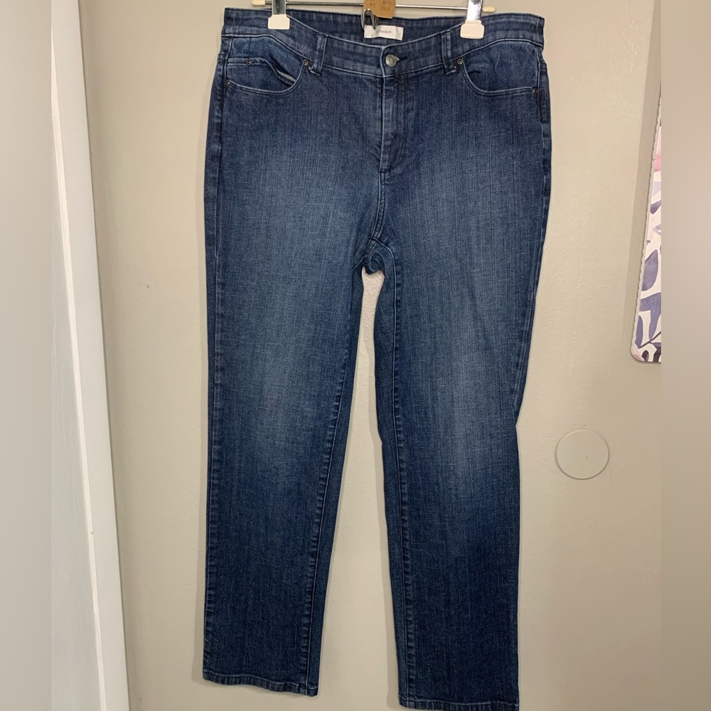 CJ Banks Dark Blue Straight Leg Jeans size 16W